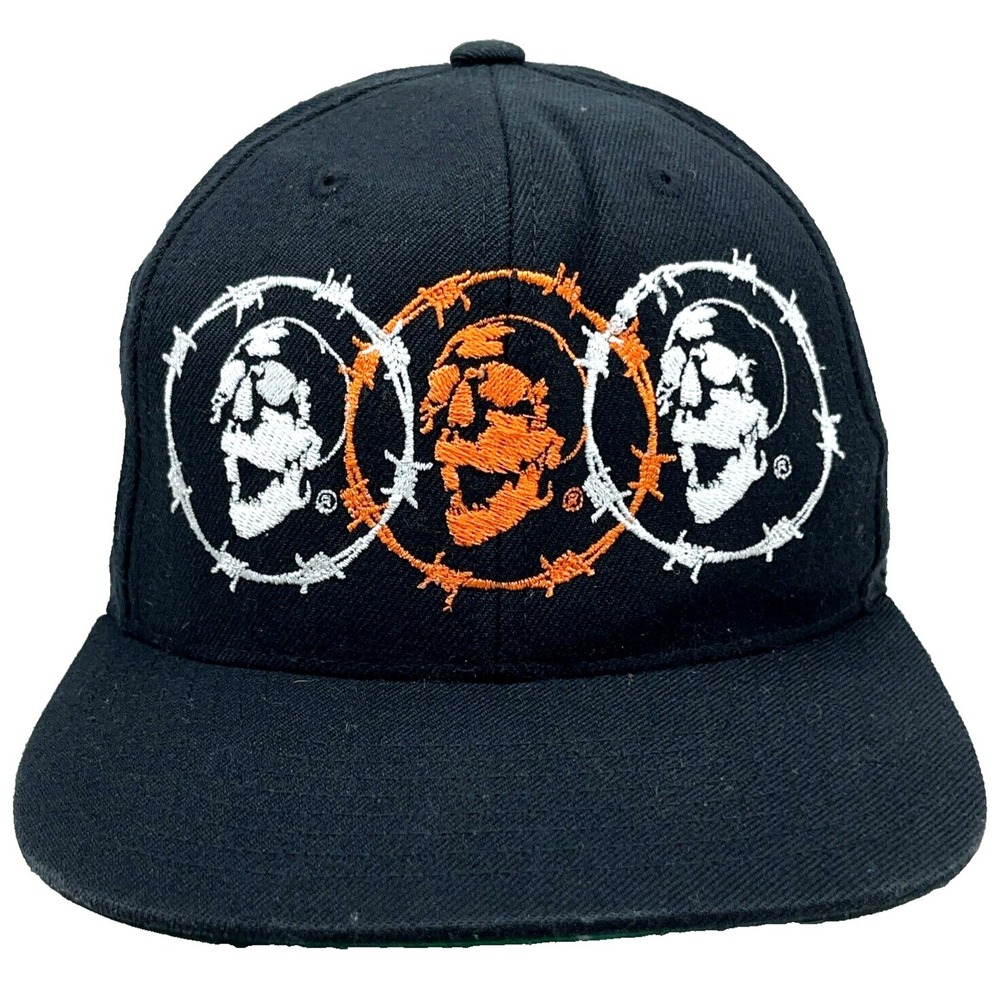 Versa Hat Cap Snapback Black Skate Surf Skull Mall Punk Grunge Cyber Y2K‎ Goth